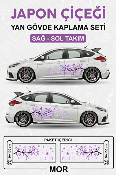 Stikacar JAPON ÇİÇEĞİ SAKURA - Yan Gövde Sticker Seti Kaplama