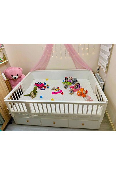 ATA-MER WOOD PRODUCTS HEMNES OYUN PARKI 150x50 + 48x50 VE 75 + 75 YAN (BEYAZ)...