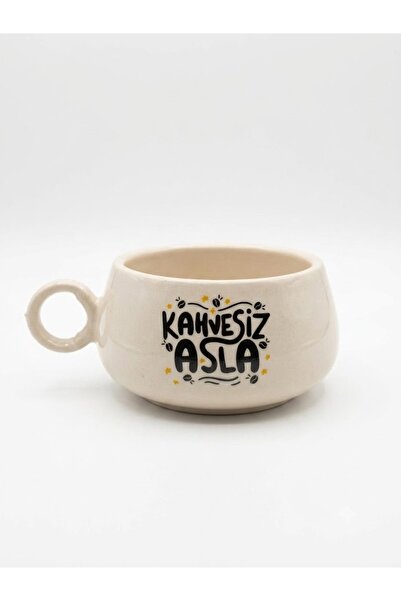 PALTO TASARIM Follow Your Dreams Printed Handmade Cream Glossy Luna Mug - Han...