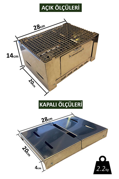 worldcamp KROM KATLANABİLİR MANGAL VE ATEŞ KUTUSU