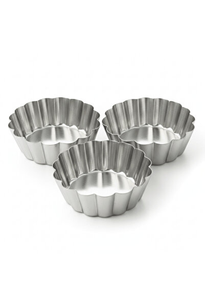 AKDC AFCO Mini Cake Mould – Set of 3 – 10 cm Fluted Tart Tins
