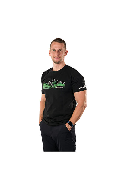 NORTHFINDER Tricou bărbați din bumbac organic, croială regular BARTO, Negru