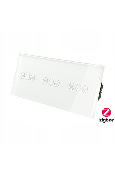 İNDUAL Comutator tactil din sticlă triplu pentru rulouri electrice Zigbee Tuy...