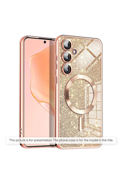 Techsuit Husă pentru Samsung Galaxy A27 5G, Lux Glitter MagSafe, auriu roz