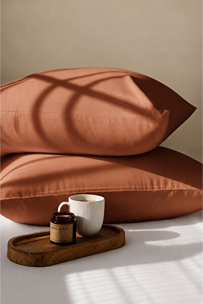 EVA Tile Colored Cotton Ranforce Fabric Cover Pillowcase 2 Pieces 50X70 cm