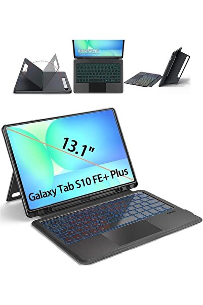 Fogy Galaxy Tab S10 Fe Plus 13.1 ile Uyumlu Mag Touchpad Blutooth Işıklı Stan...