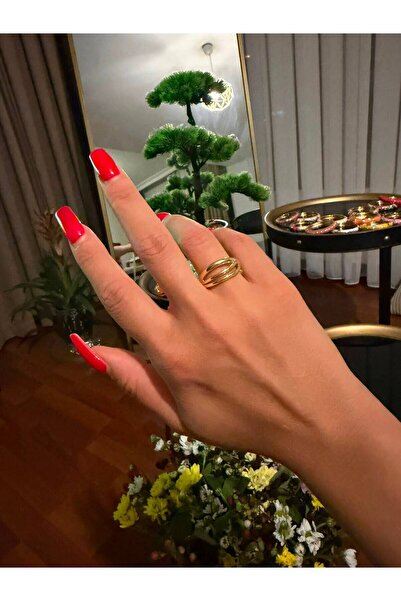 Ayarlanabilir Çelik Gold Yüzük
