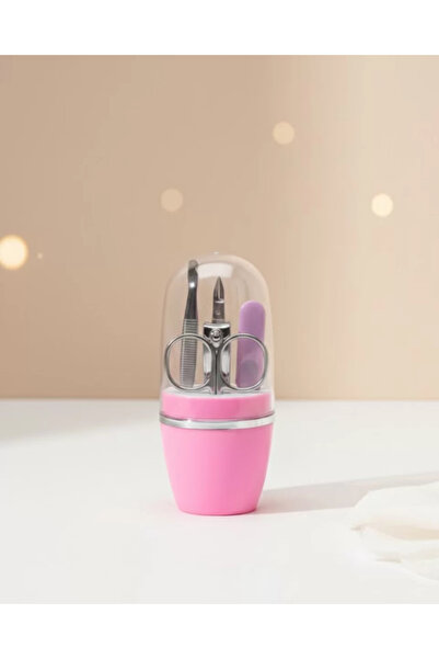 TakÇalıştır Nail Care Manicure Pedicure Set 4 Pieces Pink Minimal and Durable
