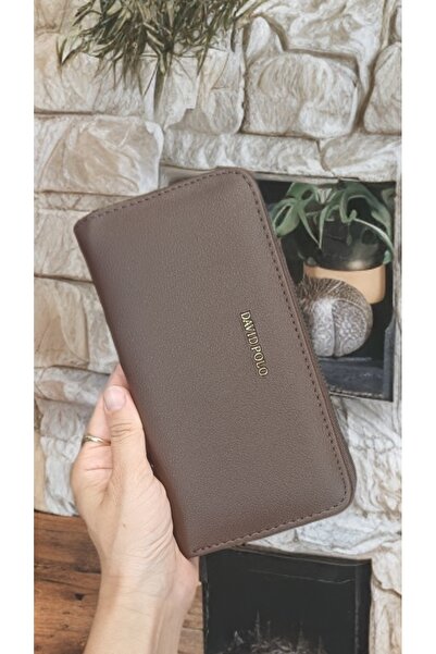 KY Women's Brown Large Size Wallet with Card Holder and Phone Compartment