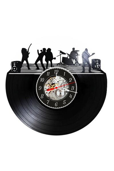 OEM Ceas de perete decorativ din disc de vinil, Model cu tematică rock live, ...
