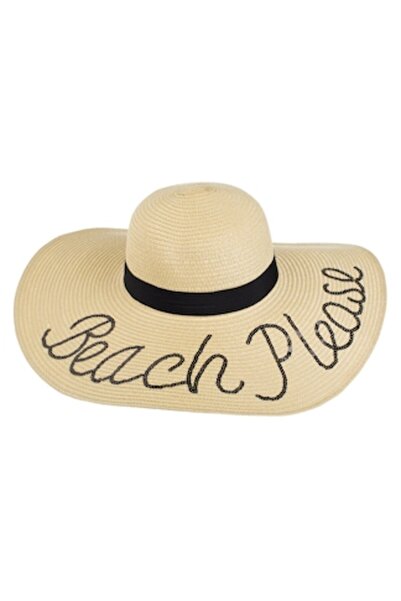 ivokid Pălărie bej cu paiete „Beach Please” pentru femei