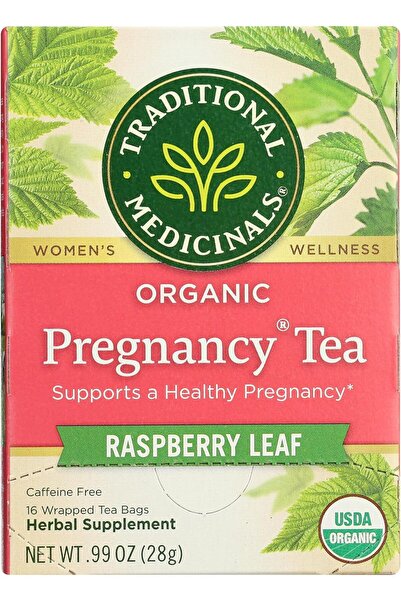 TRADITIONAL MEDICINALS Organic Pregnancy Herbal Wrapped Tea Bags, 16 ct