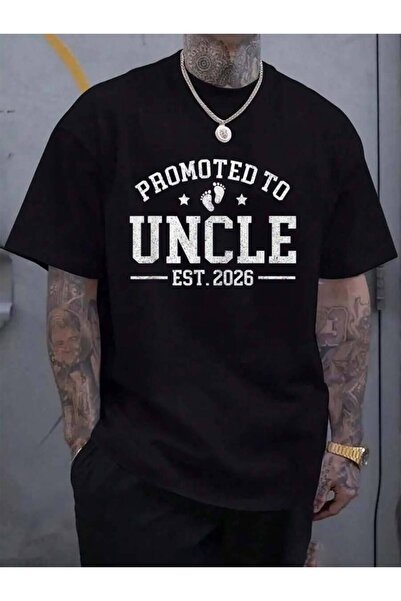 9TAY 100% Cotton Promoted To Uncle Est.Jpg Women's Men's Black Vacation Crew ...