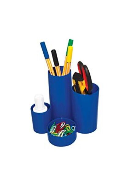 Flaro Suport pentru instrumente de scris, 6 compartimente, plastic, albastru