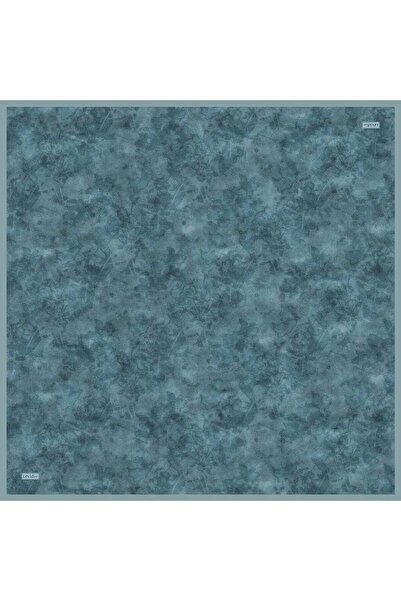 Levidor Petrol Blue Vintage Floral Pattern Twill Silk Scarf