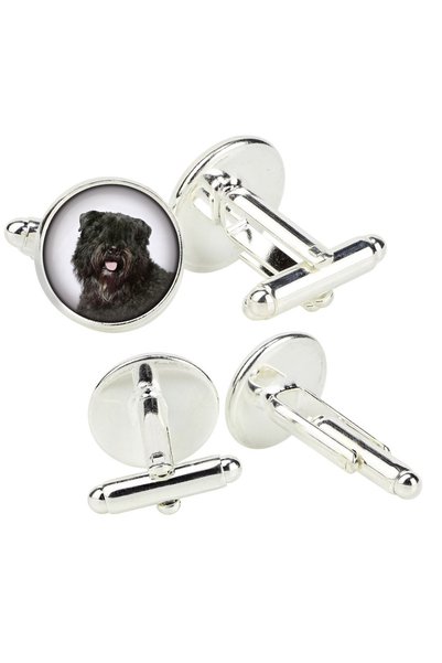 Art - Dog Bouvier des Flandres - butoni într-o cutie, bijuterii lucrate manua...
