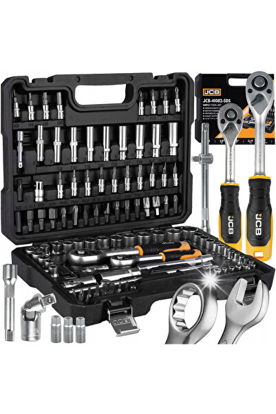 Jcb Set de scule pentru atelier: Chei, capete tubulare, biți Torx Cr-V 108 piese