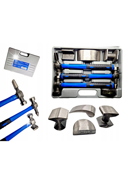 Falon Tech Set de 7 unelte pentru prelucrarea metalelor: ciocane și dălți pen...