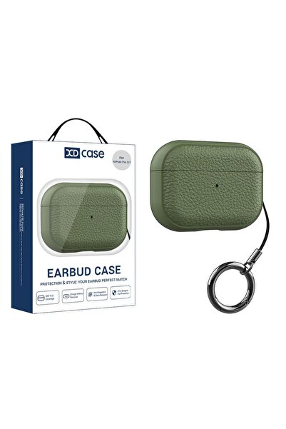 Choice20 For AirPods 4 Army Green XDcase Lychee Texture TPU Earbuds Case with...