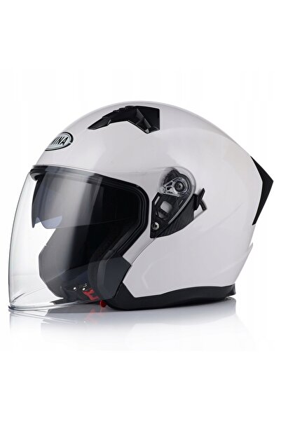 Awina Casca moto deschisa, alb lucios, pentru scuter, chopper, omologata, Ble...