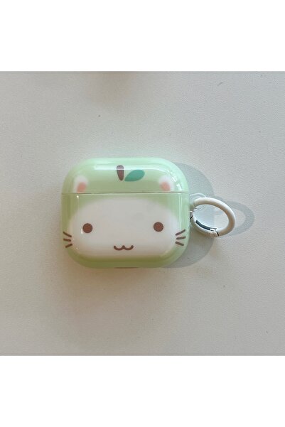 Choice6 For AirPods 4 green Fun Cartoon Fruit Cat Shape With Hook Shockproof ...