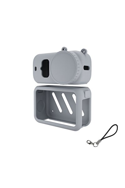Choice4 Grey 3Pcs/set Silicone Protective Case Lens Cap with Lanyard Soft Cov...