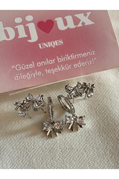 bijoux uniques 3 أزواج من الأقراط النسائية المصنوعة من الفولاذ على شكل شريط