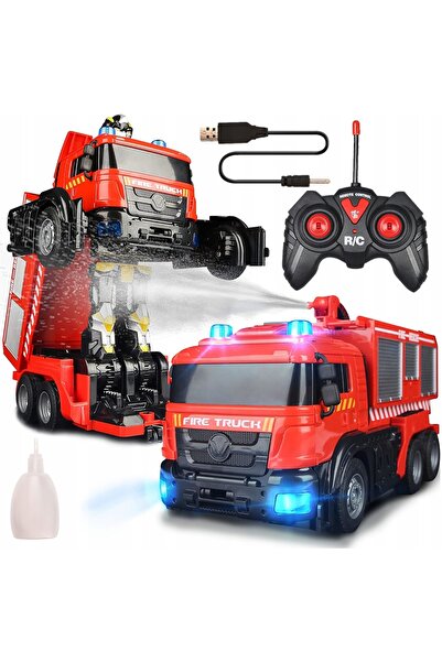 Stator Mașină cu telecomandă mare 2W1, robot auto, mașină de pompieri, cu pul...