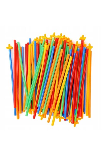 Stator Blocuri de construcție, Paie, Bețe, Colorate, 700 elemente. Distracție...