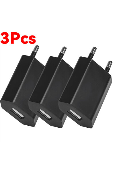 Choice4 3 قطع شاحن USB سريع بقابس أوروبي أسود 5 فولت 1 أمبير للهواتف المحمولة...