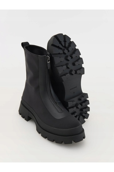 NO BRAND Botine negre cu platformă, netede, clasice, cu fermoar, mărimea 36
