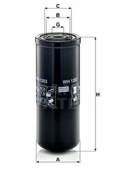 NO BRAND Filtru hidraulic Mann Wh1263 înlocuiește 84226263