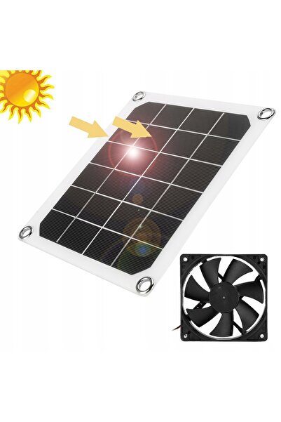 NO BRAND Kit ventilator cu panou solar pentru seră, fermă, rulotă 10W 5V USB