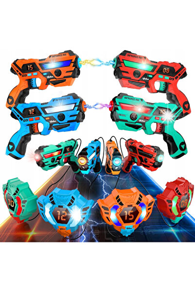 NO BRAND Set cadou pușcă laser reîncărcabilă pentru paintball laser tag × 4