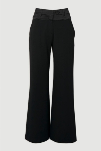NO BRAND Pantaloni clasici cremoși, cu croială largă și netedă, Karen Millen 40