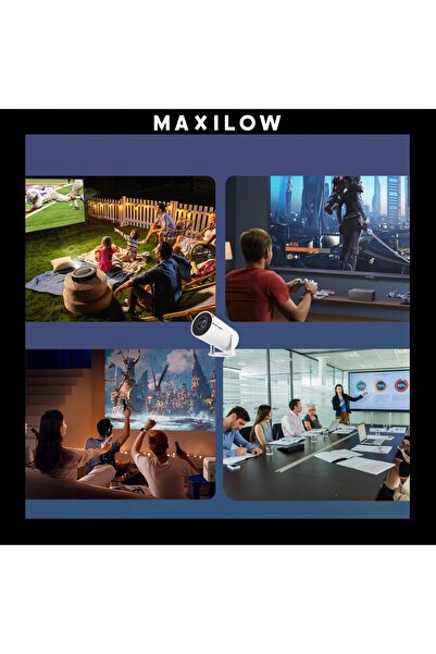 NO BRAND Proiector rotativ 4K cu difuzor, portabil, LED, Android, Wi-Fi, mic