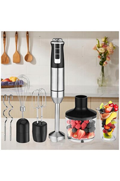 NO BRAND Blender de mână puternic 1500W, reglare viteză, cablu spiralat 180cm...