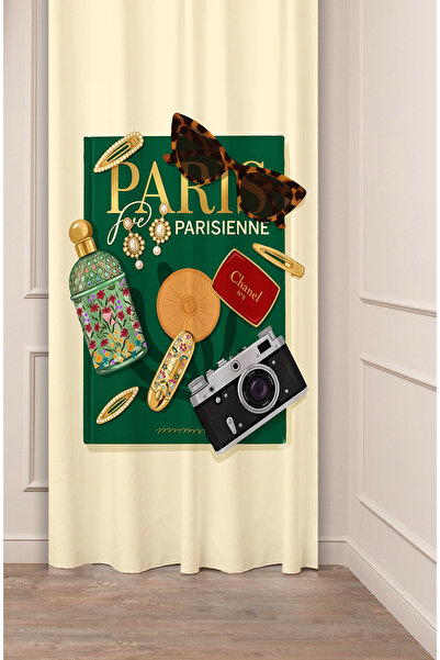 GREENDECOR Aesthetic Moodboard Wall Collage Baskılı Fon Perde Y2K Retro Visio...