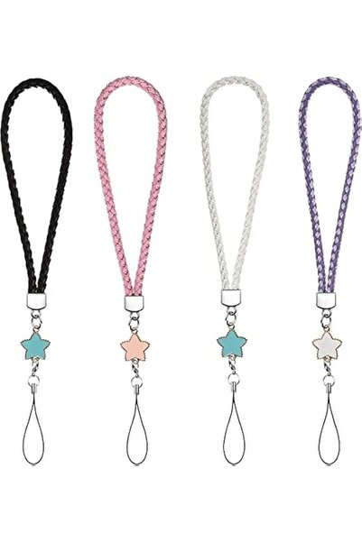 Generic 4pcs Braided PU Hand Lanyard Wrist Strap Phone Charms Straps Phone St...