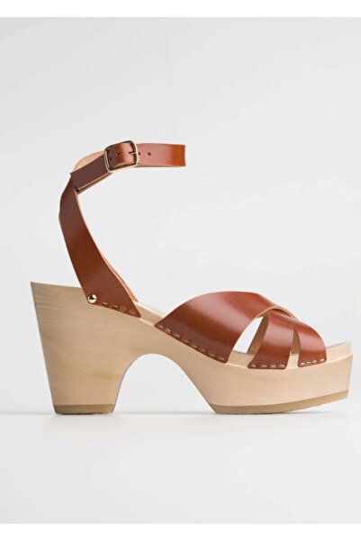 NO BRAND Sandale clasice din piele maro cu platformă, You You 40