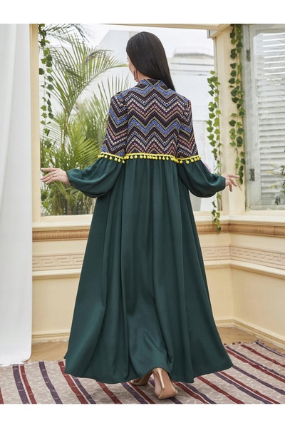 NO BRAND E32A001 Kimono Broșă lungă cu model Shein 44