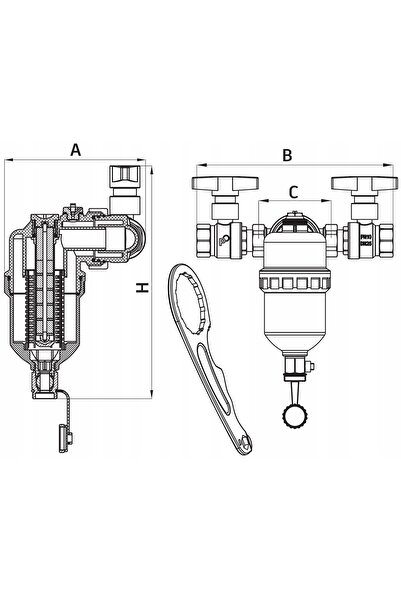 NO BRAND Filtru Separator Magnetic 1 " Perfexim, Max. 90 °   C, 0.40 Mpa