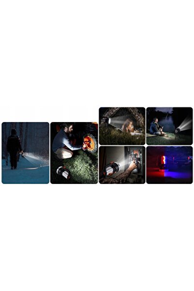 NO BRAND Lanternă LED Reîncărcabilă 12000mAh Argintie Tactică De Atelier Halogen