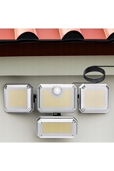NO BRAND Lampă stradală solară LED 4 în 1, de exterior, cu senzor de mișcare,...