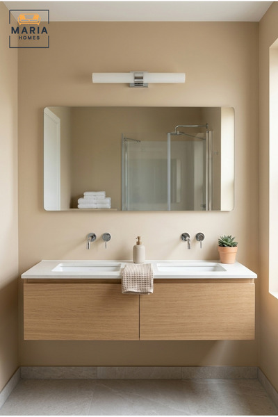 MARIA HOMES مرآة حائط مستطيلة بدون إطار 120 × 60 سم بزوايا ناعمة مستديرة، مرآ...