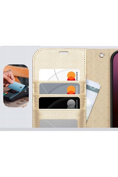NO BRAND Husă din piele Ocase pentru iPhone 16 cu suport Magsafe Porfel Gold ...