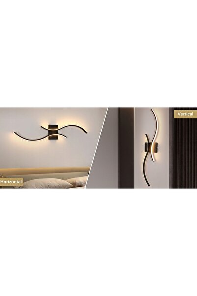 NO BRAND Lampă de perete LED neagră, modernă, pentru living și hol, 3000K 27W