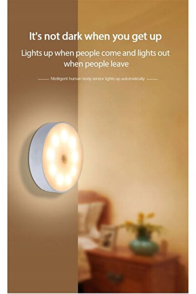 NO BRAND Lampă LED cu senzor de mișcare, de la amurg la zori, lumină de noapt...