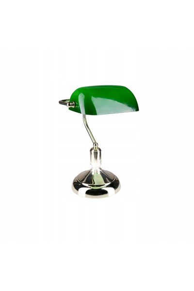 NO BRAND Lampă de birou tip Bankers, E27, cu abajur auriu-verde, pentru bibli...