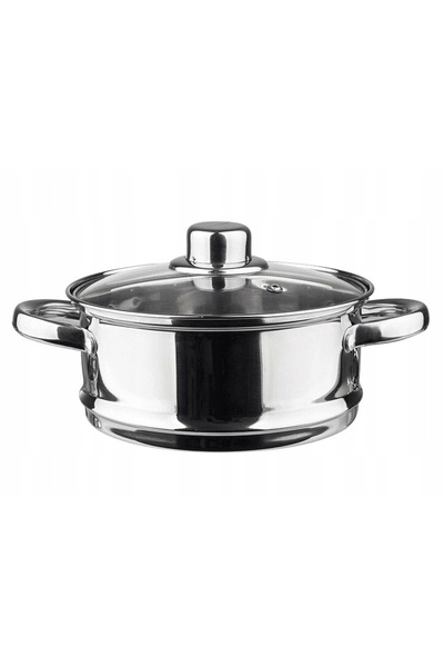 NO BRAND Oală pentru gătit la aburi, Set din oțel, 4 piese, Ø18cm, 2,5L, King...